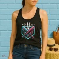 Baseball Drip 11th Birthday Number 11 11 Year Old Women's Tank Top thumb 2