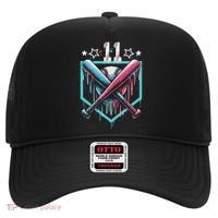 Baseball Drip 11th Birthday Number 11 11 Year Old Hat thumb 0