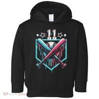 Baseball Drip 11th Birthday Number 11 11 Year Old Toddler Hoodie thumb 0
