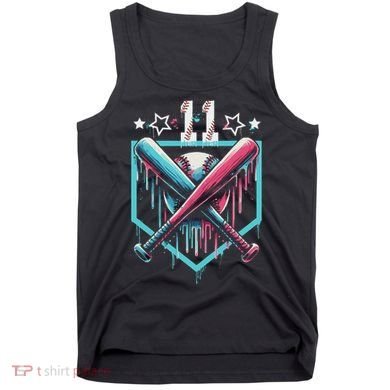 Baseball Drip 11th Birthday Number 11 11 Year Old Tank Top