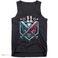 Baseball Drip 11th Birthday Number 11 11 Year Old Tank Top thumb 0
