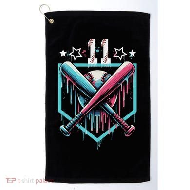 Baseball Drip 11th Birthday Number 11 11 Year Old Golf Towel