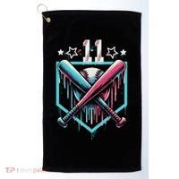 Baseball Drip 11th Birthday Number 11 11 Year Old Golf Towel thumb 0