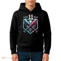 Baseball Drip 11th Birthday Number 11 11 Year Old Kids Hoodie thumb 4