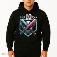 Baseball Drip 10th Birthday Boy Number 10 10 Year Old  Hoodie thumb 2