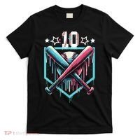 Baseball Drip 10th Birthday Boy Number 10 10 Year Old  T-Shirt thumb 0