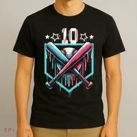 Baseball Drip 10th Birthday Boy Number 10 10 Year Old  T-Shirt thumb 3