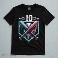 Baseball Drip 10th Birthday Boy Number 10 10 Year Old  T-Shirt thumb 5