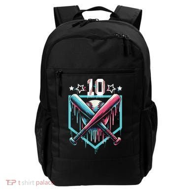 Baseball Drip 10th Birthday Boy Number 10 10 Year Old  Backpack