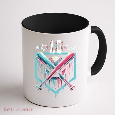 Baseball Drip 10th Birthday Boy Number 10 10 Year Old  Coffee Mug back