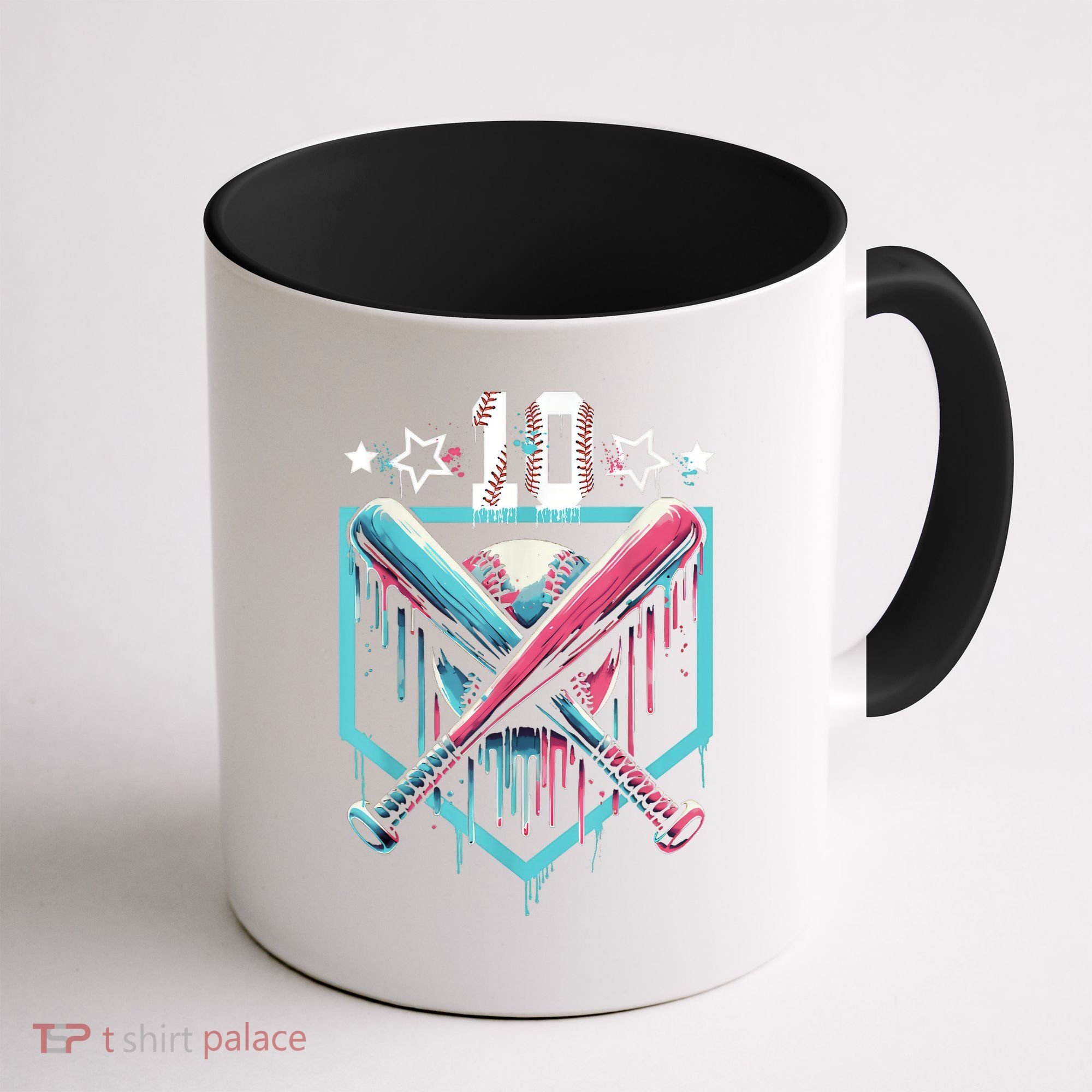 Baseball Drip 10th Birthday Boy Number 10 10 Year Old  Coffee Mug