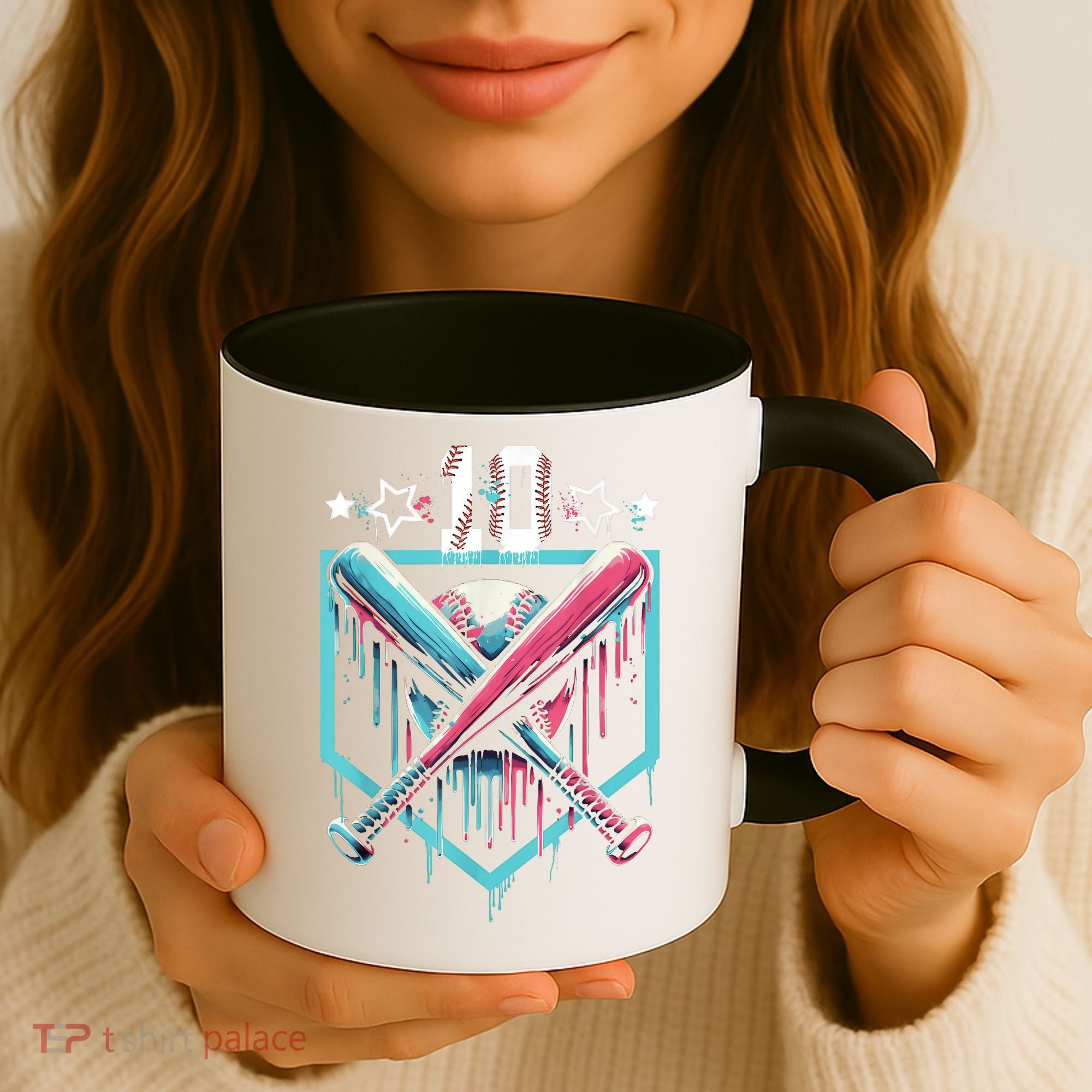 Baseball Drip 10th Birthday Boy Number 10 10 Year Old  Coffee Mug