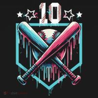 Baseball Drip 10th Birthday Boy Number 10 10 Year Old  Women's Hoodie thumb 2