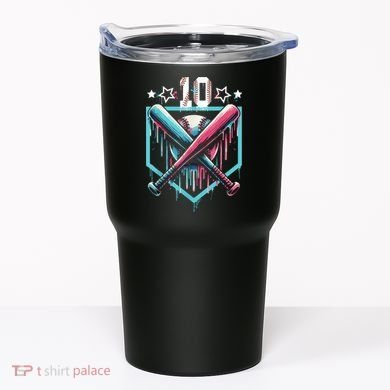 Baseball Drip 10th Birthday Boy Number 10 10 Year Old  Tumbler