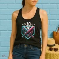 Baseball Drip 10th Birthday Boy Number 10 10 Year Old  Women's Tank Top thumb 2