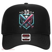 Baseball Drip 10th Birthday Boy Number 10 10 Year Old  Hat thumb 0