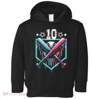 Baseball Drip 10th Birthday Boy Number 10 10 Year Old  Toddler Hoodie thumb 0