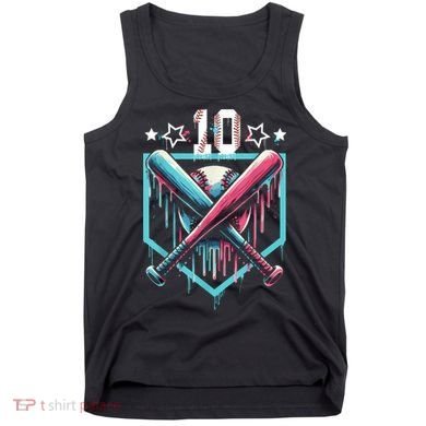 Baseball Drip 10th Birthday Boy Number 10 10 Year Old  Tank Top