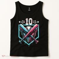 Baseball Drip 10th Birthday Boy Number 10 10 Year Old  Tank Top thumb 2