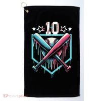 Baseball Drip 10th Birthday Boy Number 10 10 Year Old  Golf Towel thumb 0