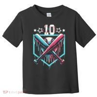 Baseball Drip 10th Birthday Boy Number 10 10 Year Old  Toddler T-Shirt thumb 0