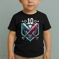 Baseball Drip 10th Birthday Boy Number 10 10 Year Old  Toddler T-Shirt thumb 2