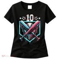 Baseball Drip 10th Birthday Boy Number 10 10 Year Old  Women's T-Shirt thumb 0