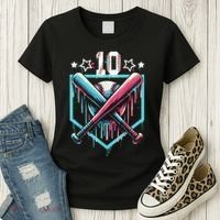 Baseball Drip 10th Birthday Boy Number 10 10 Year Old  Women's T-Shirt thumb 3