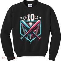 Baseball Drip 10th Birthday Boy Number 10 10 Year Old  Kids Sweatshirt thumb 0