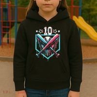 Baseball Drip 10th Birthday Boy Number 10 10 Year Old  Kids Hoodie thumb 3