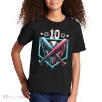 Baseball Drip 10th Birthday Boy Number 10 10 Year Old  Kids T-Shirt thumb 2