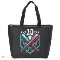 Baseball Drip 10th Birthday Boy Number 10 10 Year Old  Tote Bag thumb 0