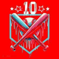 Baseball Drip 10th Birthday Boy Number 10 10 Year Old  Santa Hat thumb 1