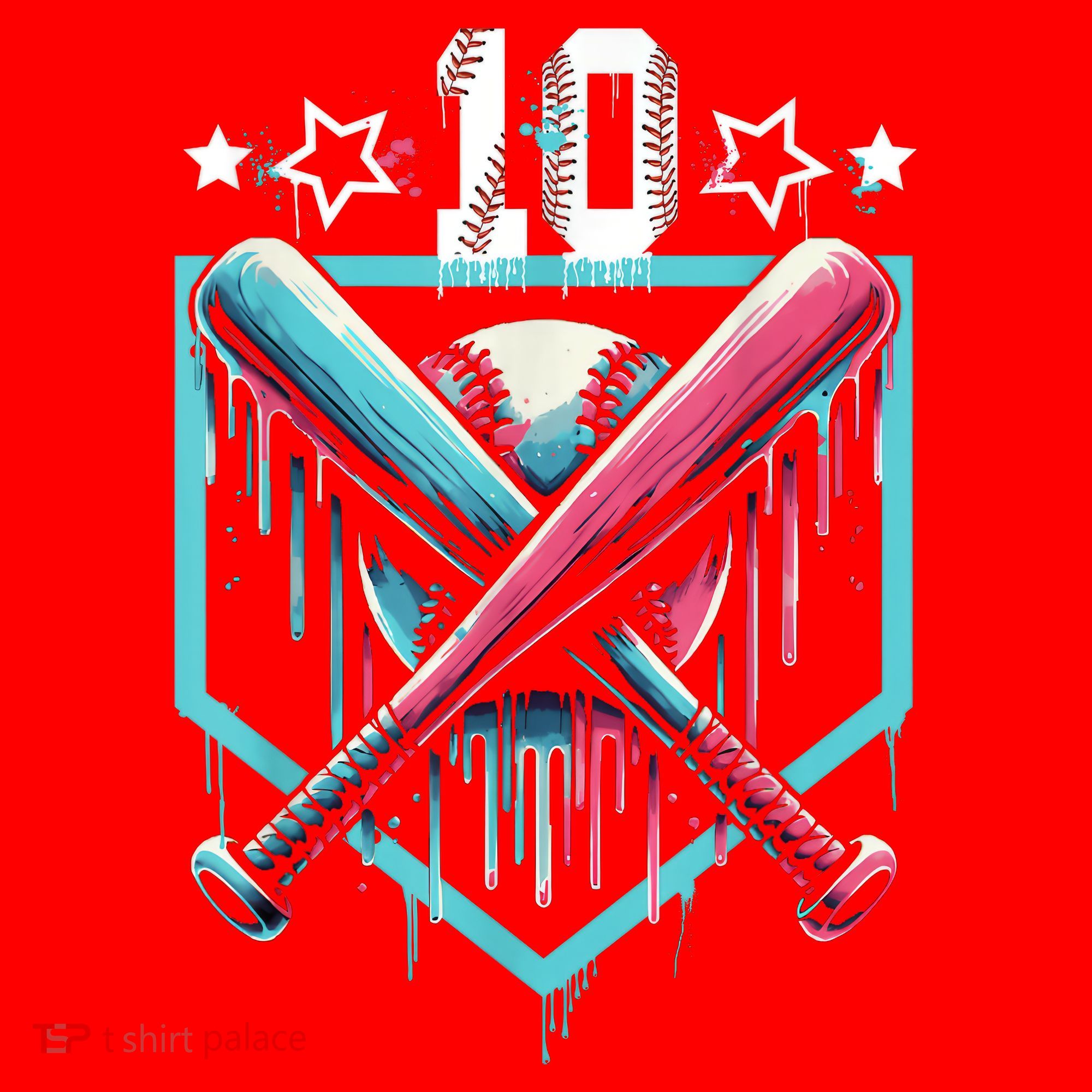 Baseball Drip 10th Birthday Boy Number 10 10 Year Old  Santa Hat