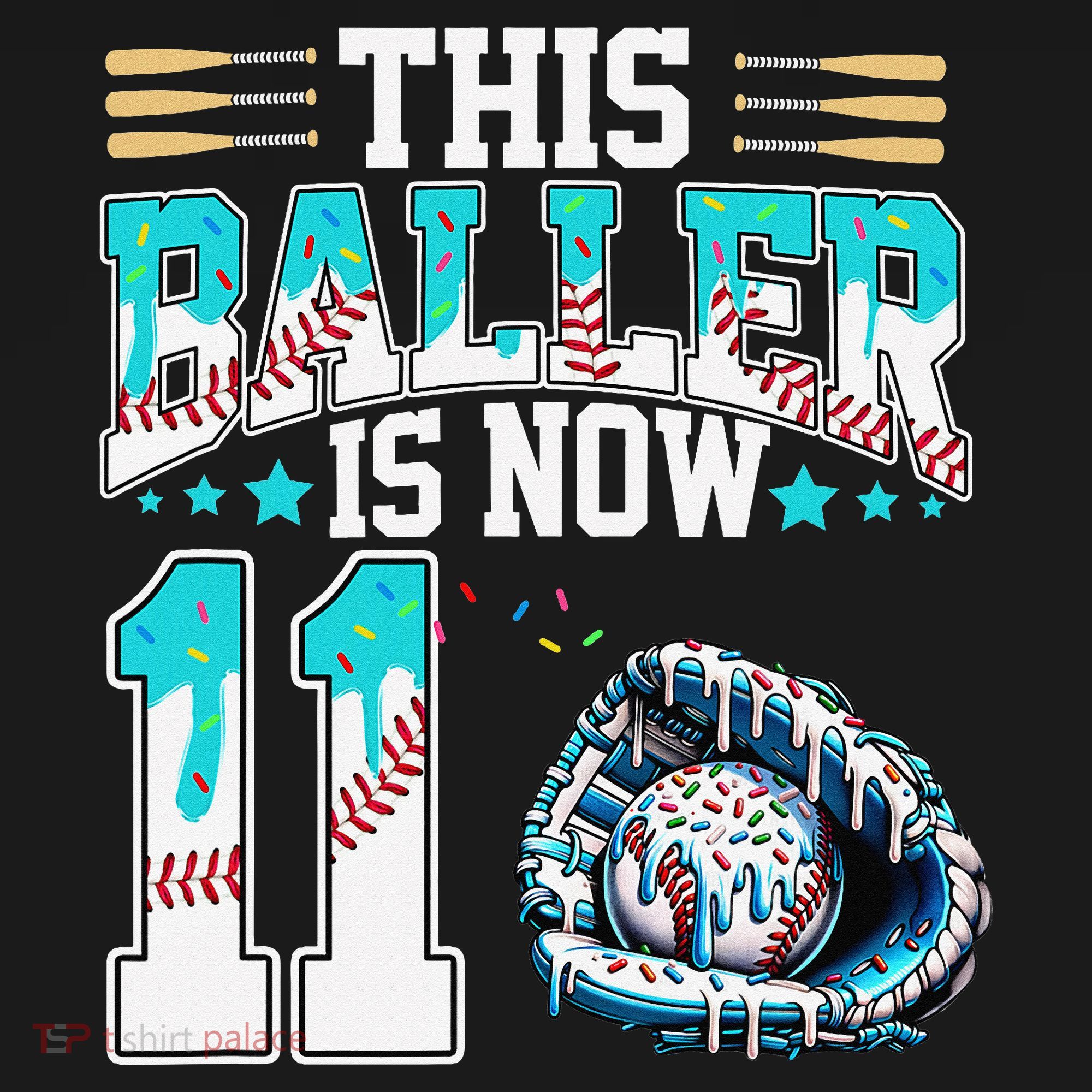 Baseball Drip 11th Birthday Party Sport Fan 11 Years Old Women's Tank Top