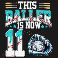 Baseball Drip 11th Birthday Party Sport Fan 11 Years Old Visor thumb 3