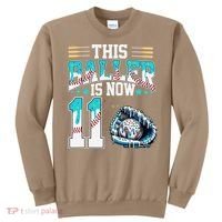 Baseball Drip 11th Birthday Party Sport Fan 11 Years Old Sweatshirt thumb 0
