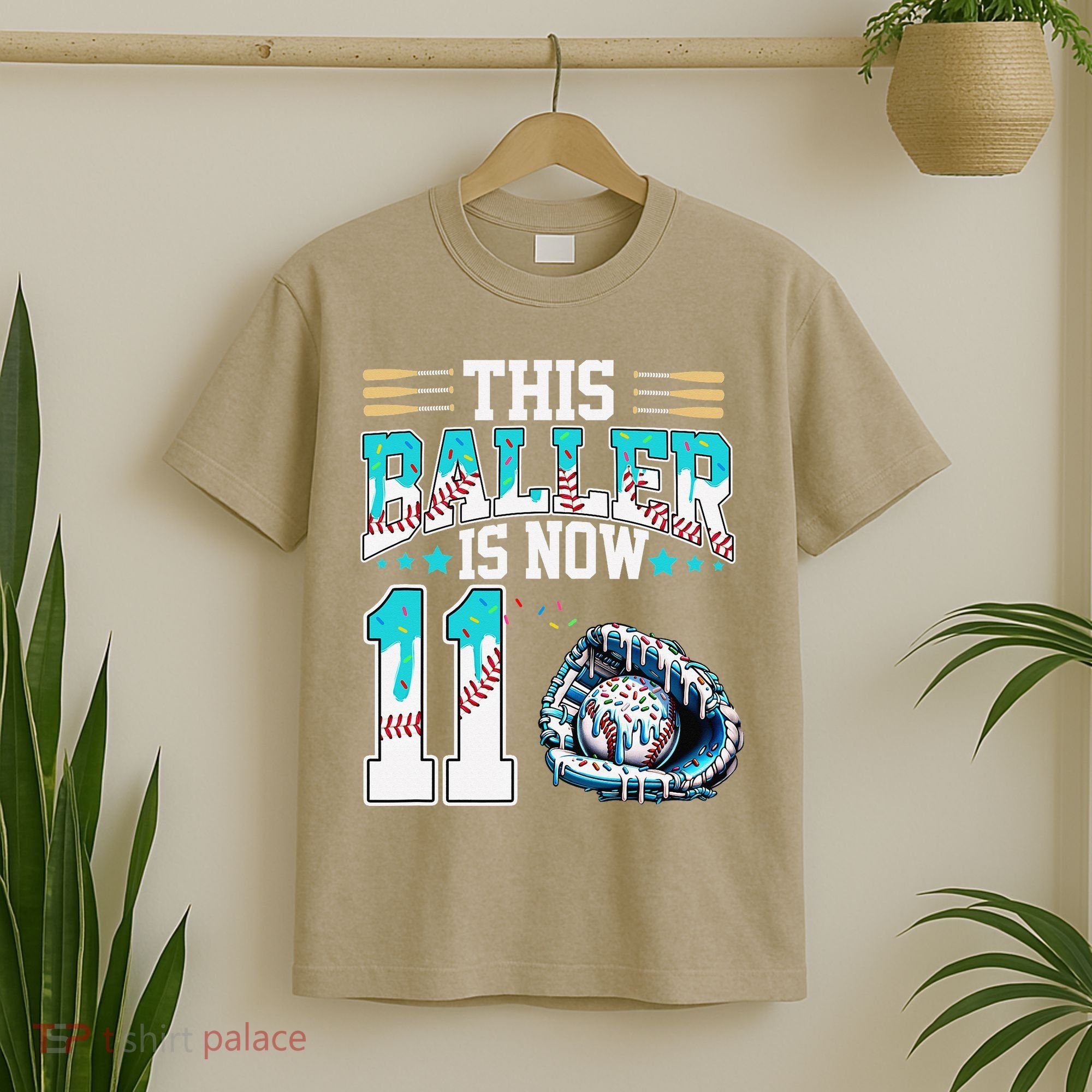 Baseball Drip 11th Birthday Party Sport Fan 11 Years Old T-Shirt