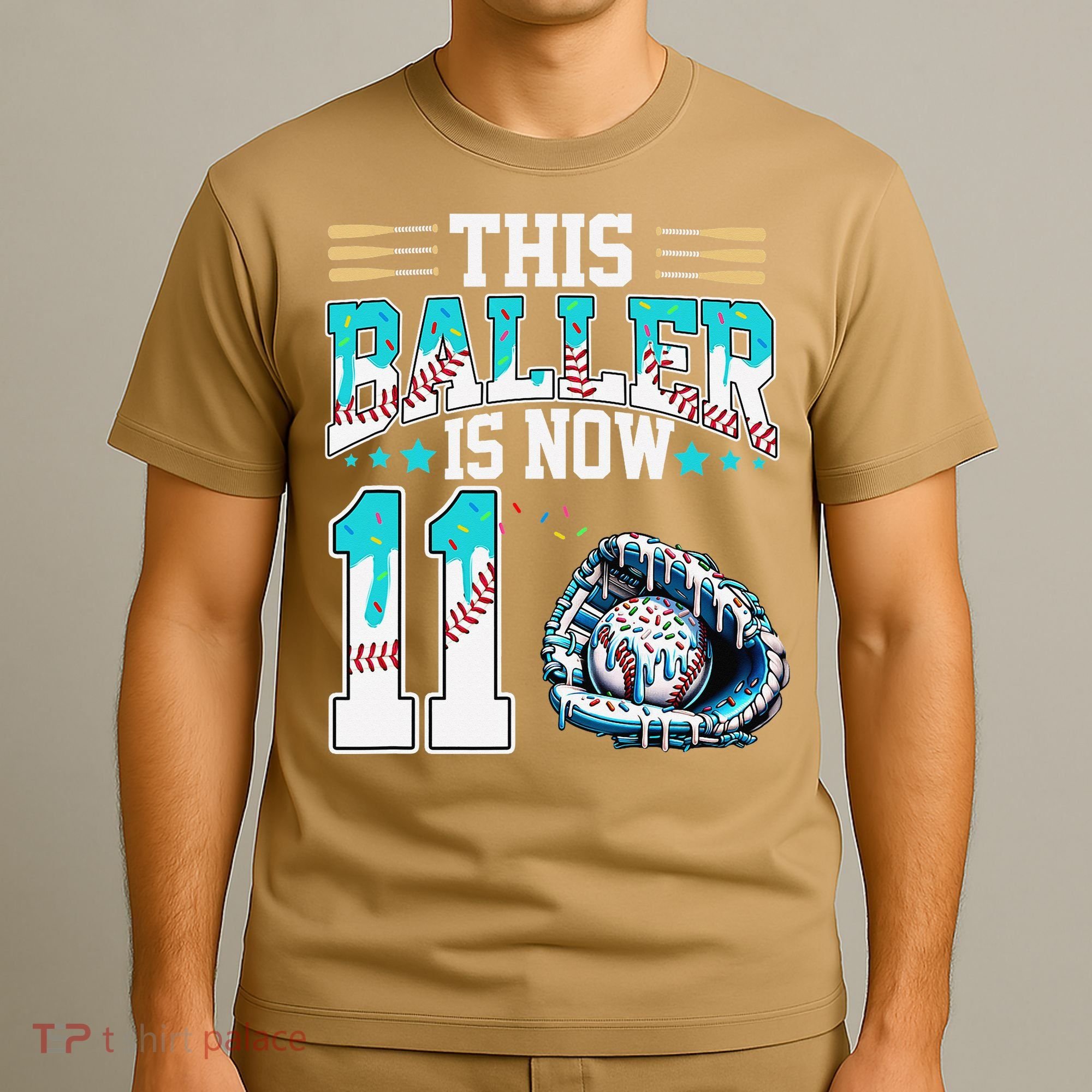 Baseball Drip 11th Birthday Party Sport Fan 11 Years Old T-Shirt