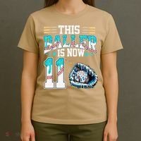 Baseball Drip 11th Birthday Party Sport Fan 11 Years Old T-Shirt thumb 4