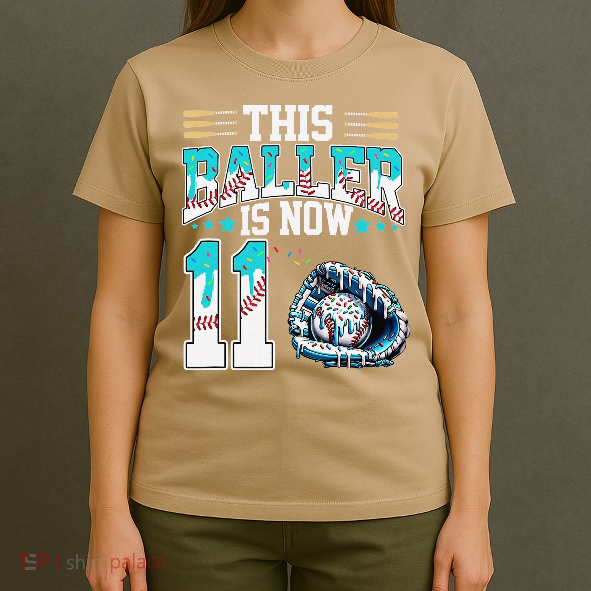 Baseball Drip 11th Birthday Party Sport Fan 11 Years Old T-Shirt