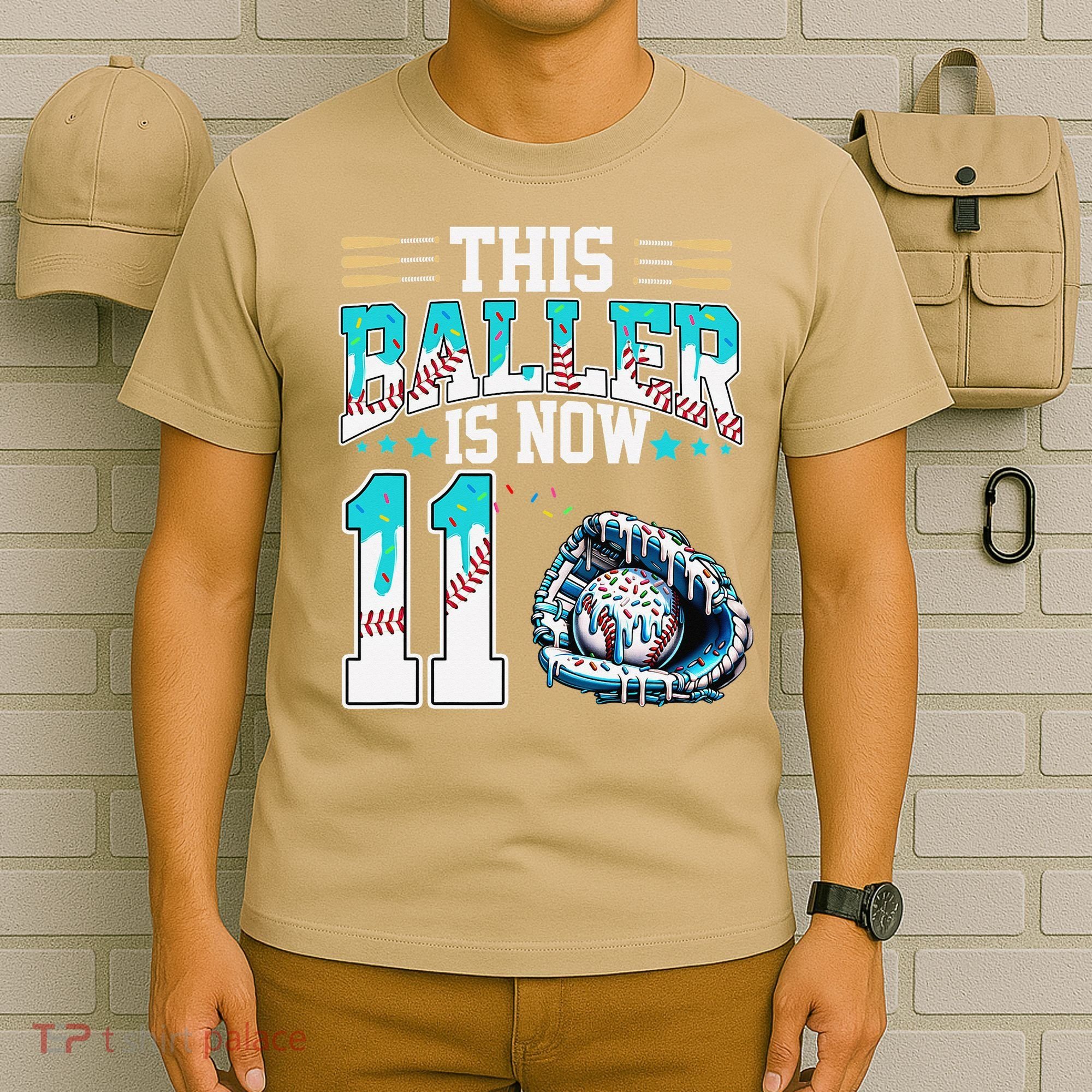 Baseball Drip 11th Birthday Party Sport Fan 11 Years Old T-Shirt