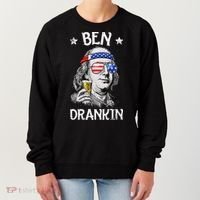 Ben Drankin 4th Of July Benjamin Franklin Usa Flag Women's Sweatshirt thumb 0
