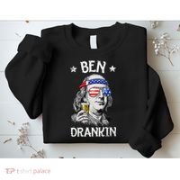 Ben Drankin 4th Of July Benjamin Franklin Usa Flag Sweatshirt thumb 2