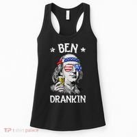 Ben Drankin 4th Of July Benjamin Franklin Usa Flag Women's Tank Top thumb 0