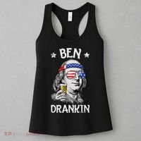 Ben Drankin 4th Of July Benjamin Franklin Usa Flag Women's Tank Top thumb 3