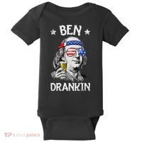 Ben Drankin 4th Of July Benjamin Franklin Usa Flag Baby Bodysuit thumb 0
