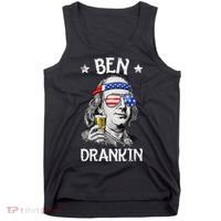 Ben Drankin 4th Of July Benjamin Franklin Usa Flag Tank Top thumb 0
