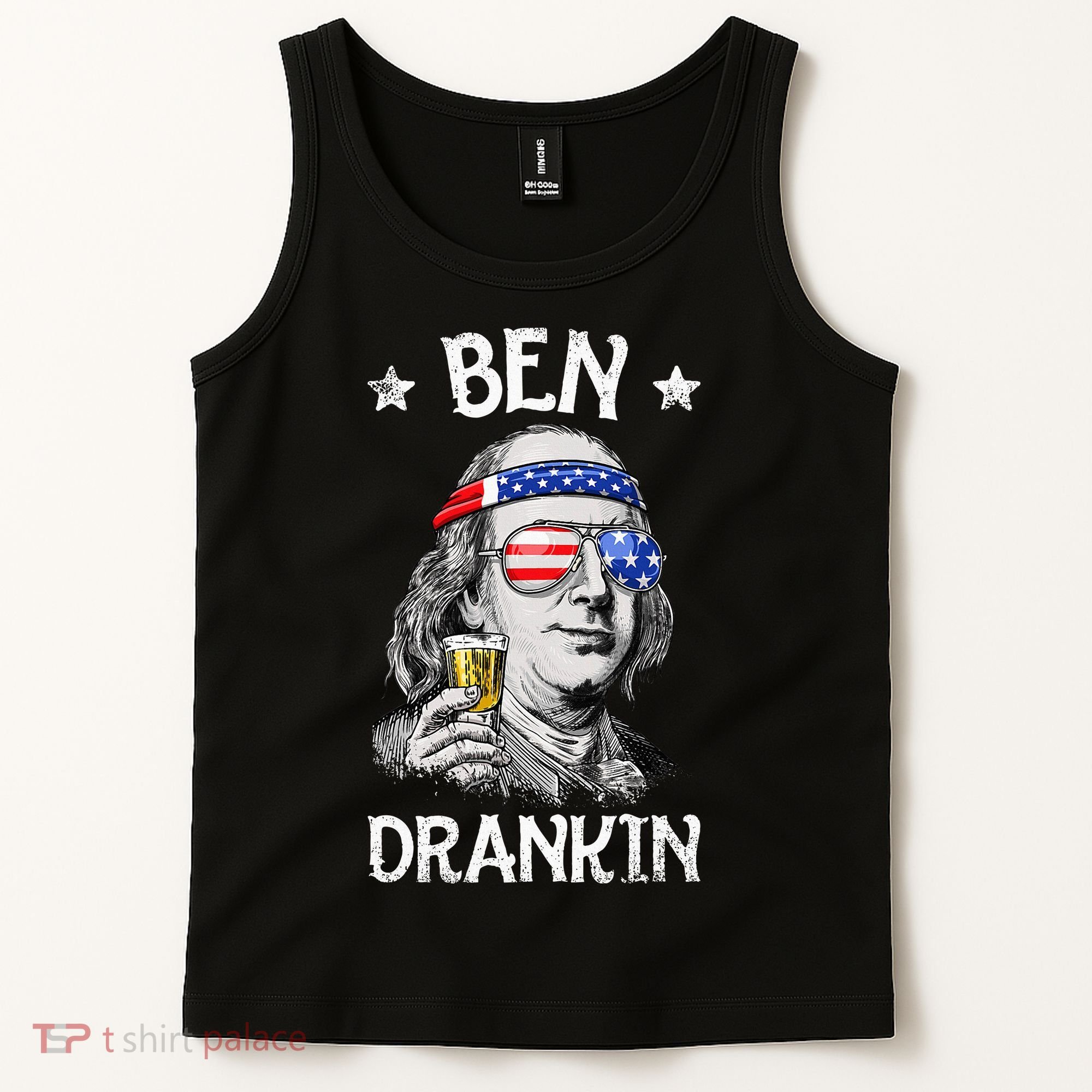 Ben Drankin 4th Of July Benjamin Franklin Usa Flag Tank Top