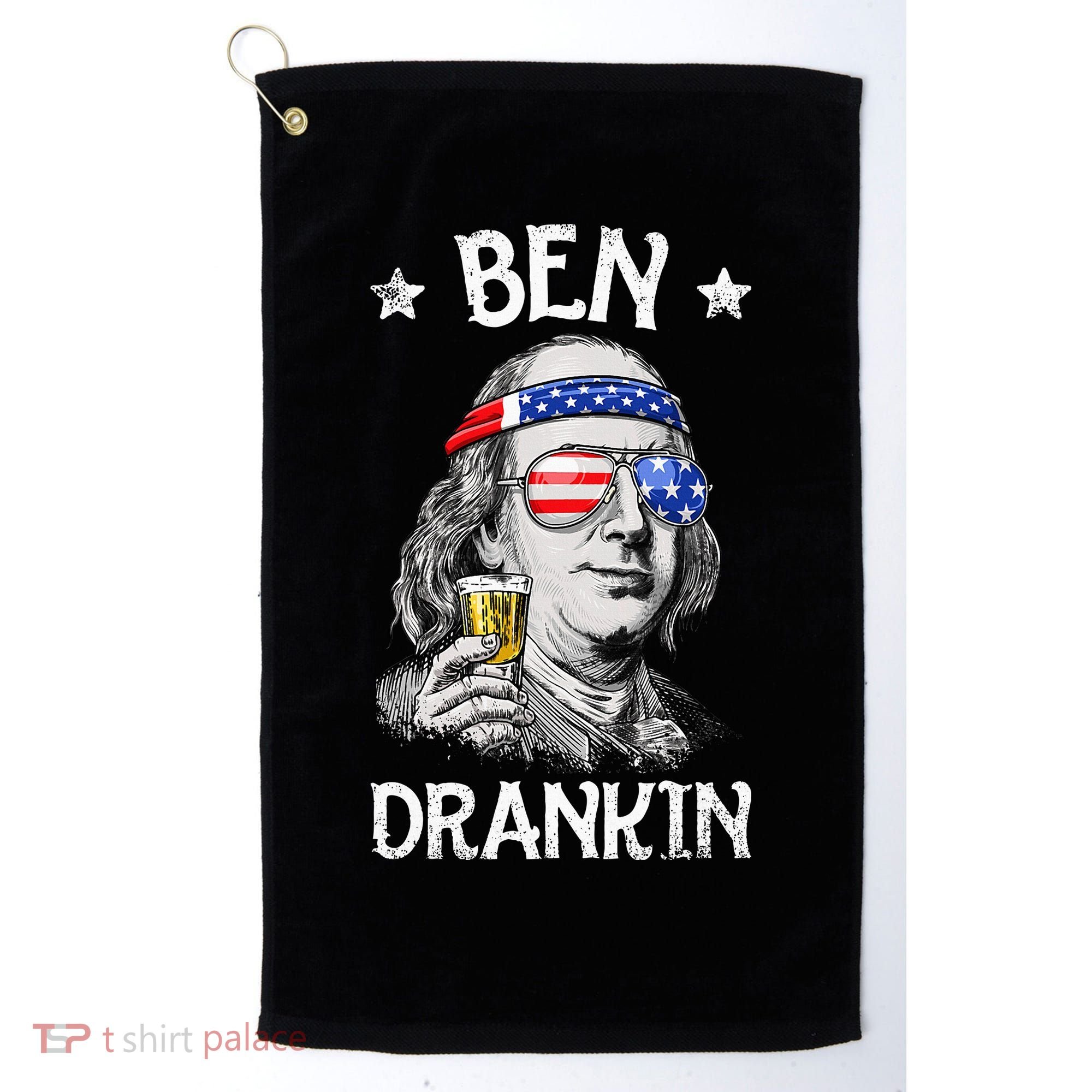 Ben Drankin 4th Of July Benjamin Franklin Usa Flag Golf Towel